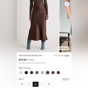 Brown Silk Maxi Skirt NWT